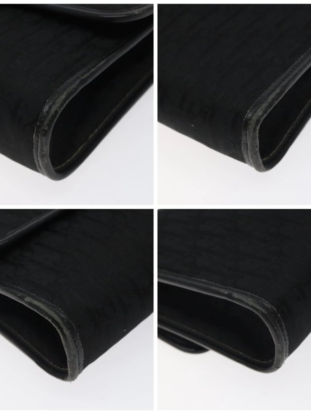 Christian Dior Trotter Canvas Shoulder Bag Black Gold Auth BA1830 - Picture 16 of 16